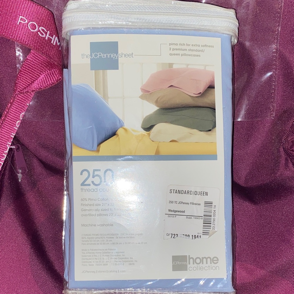 JCPenney Wedgewood Blue Pillowcases